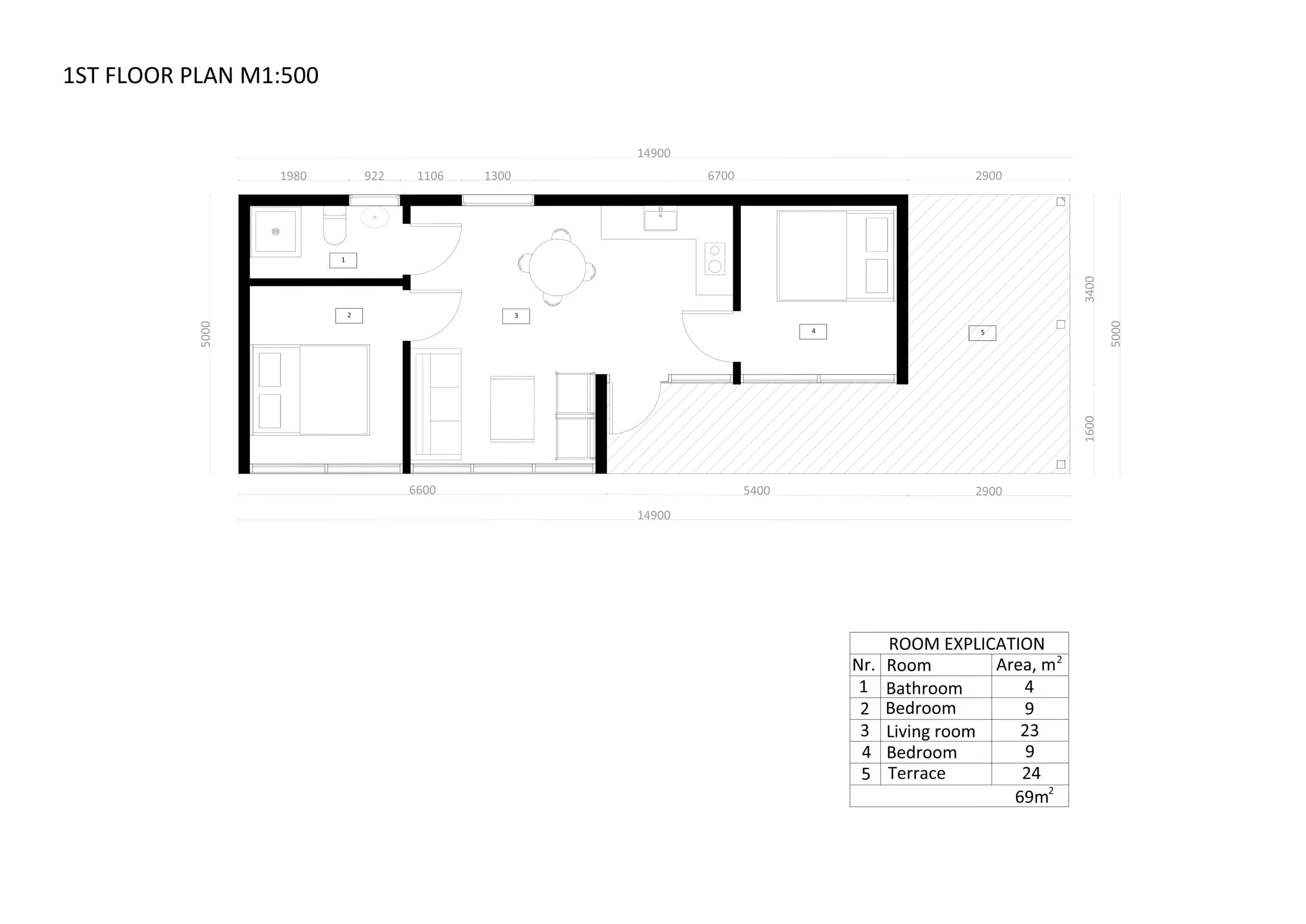 Casa Prefabricada Moderna Bogota 01 plan