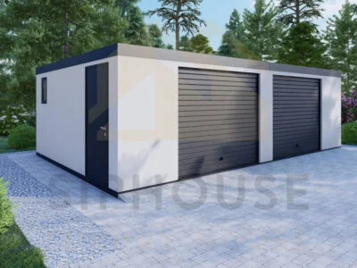 Doble Garaje Prefabricado Exeter, 28 m² 33 Kit De Garaje Prefabricado Helstonas 07